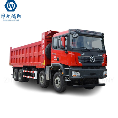 Jenis Truk Heavy Shacman Truk X3000 375HP Tipper Dump Trailer 8X4 Euro2