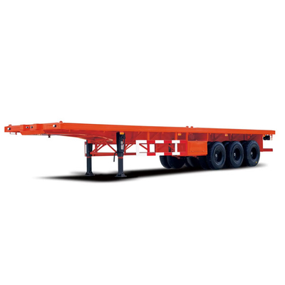 Trailer Flatbed Lowbed yang dapat diandalkan untuk Pengangkut Kontainer Flatbed 80t Trailer Lowbed Removable