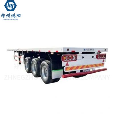 Premium 80t removable lowbed flat trailer sempurna untuk penggali dan kontainer transportasi