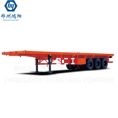 Daya tahan 80t Removable Low Bed Trailer Truck Suspensi Mekanis / Udara Untuk Menarik Peralatan Berat