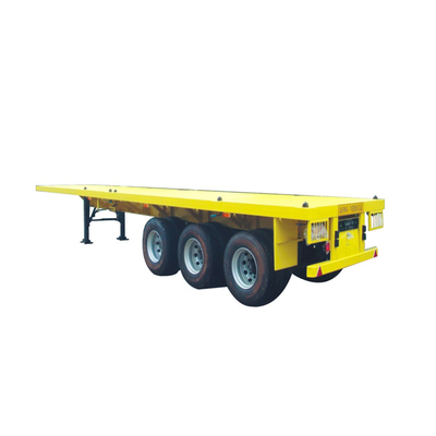 3 poros 4 poros 70 80 Ton Semi Trailer Lowbed Transport Flat Peralatan tugas berat yang dapat diperpanjang
