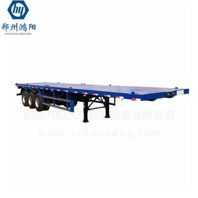 Brand New Flatbed Trailer 4 Axles Lowbed Truck Trailer Dengan Warna Khusus Harga Satuan
