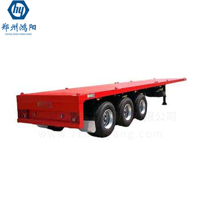Trailer flatbed 3 Axle 4 Axle 40T 60T Semi-trailer flatbed untuk pengiriman kontainer crane excavator